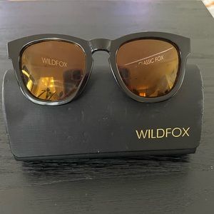 Wildfox Classic Fox Black Sunglasses with Brown/Orange Lenses